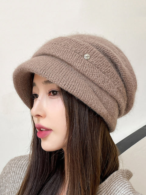 Gorro cálido de punto informal de invierno para mujer