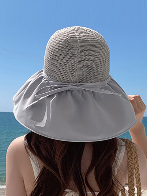 Sombrero de verano para mujer, de estilo a la moda, con empalmes y protección solar