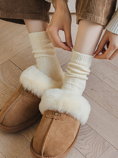 6 parejas calcetines de lana sólida de invierno