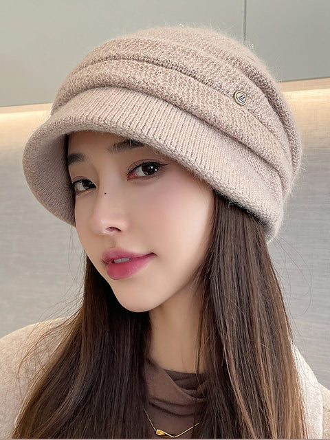 Gorro cálido de punto informal de invierno para mujer