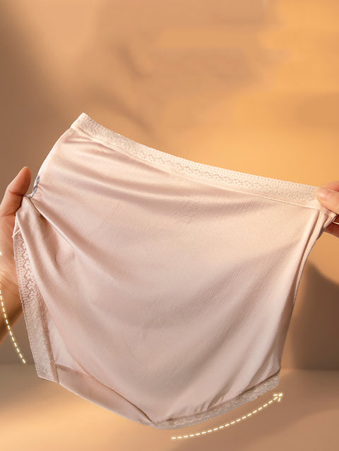 2 piezas de ropa interior de cintura alta con encaje artístico para mujer