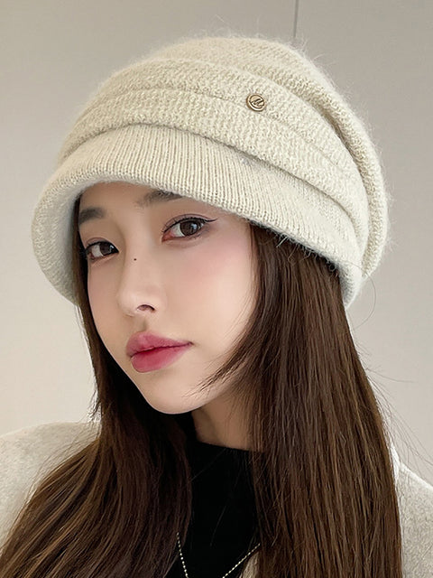 Gorro cálido de punto informal de invierno para mujer