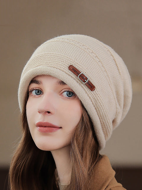 Gorro de punto cálido e informal de invierno para mujer