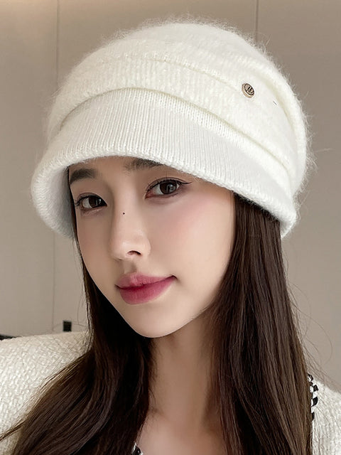 Gorro cálido de punto informal de invierno para mujer