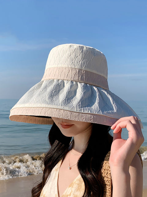 Sombrero para el sol con bloques de colores para verano para mujer