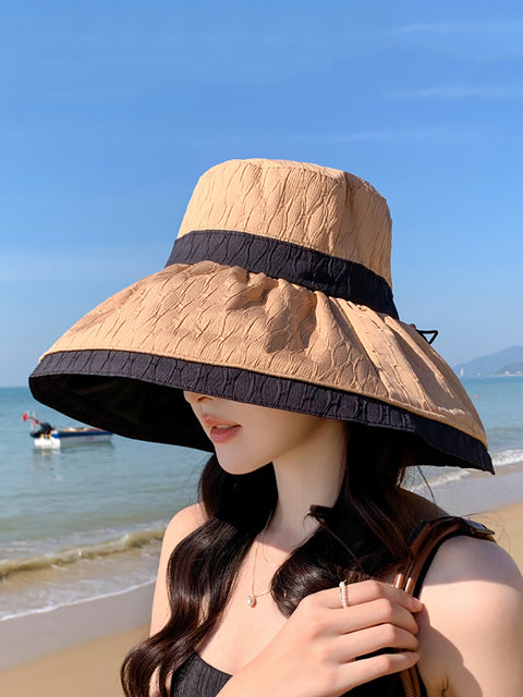 Sombrero para el sol con bloques de colores para verano para mujer