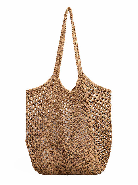 Bolso de hombro de punto con recortes artísticos de verano para mujer