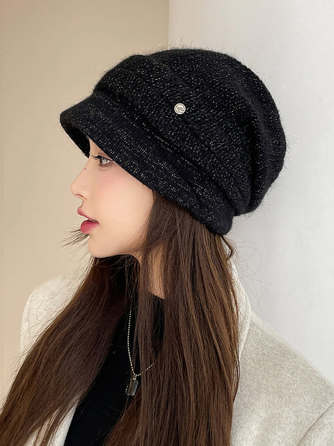 Gorro cálido de punto informal de invierno para mujer