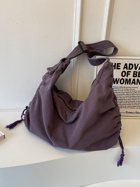 Bolso Cossbody de lona de gran capacidad, informal, liso para mujer