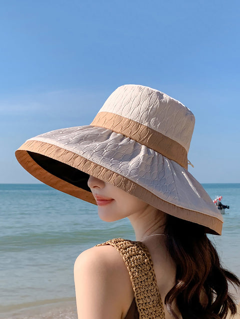 Sombrero para el sol con bloques de colores para verano para mujer