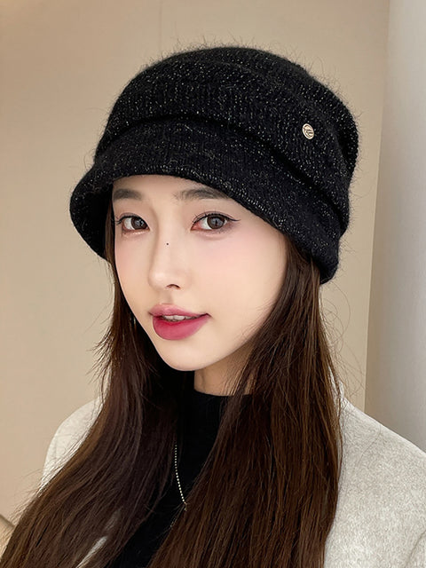 Gorro cálido de punto informal de invierno para mujer