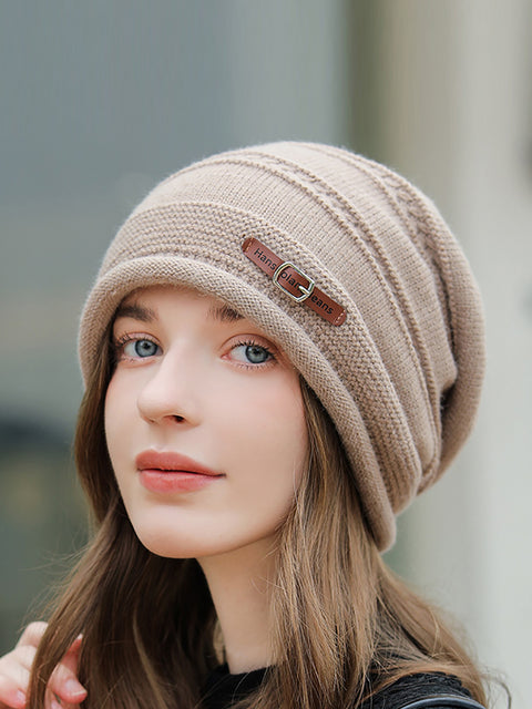 Gorro de punto cálido e informal de invierno para mujer