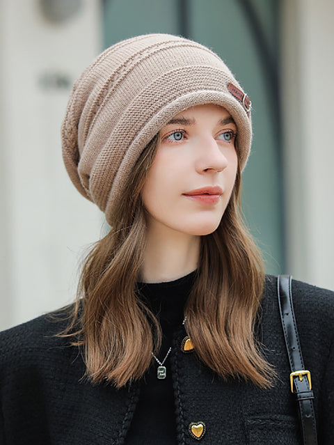 Gorro de punto cálido e informal de invierno para mujer