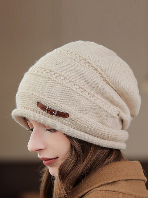 Gorro de punto cálido e informal de invierno para mujer