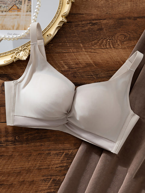 Women Casual Satin Pure Color Seamless Bra