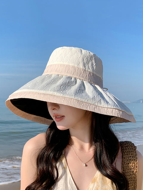 Sombrero para el sol con bloques de colores para verano para mujer