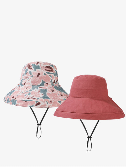 Women Summer Flower Dual-side Wearing Sunproof Hat