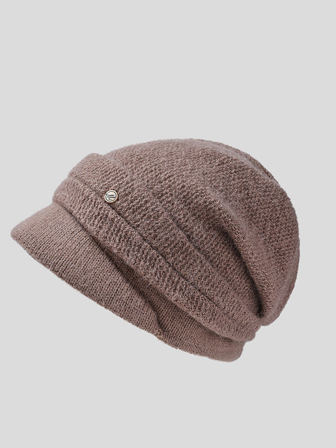 Gorro cálido de punto informal de invierno para mujer