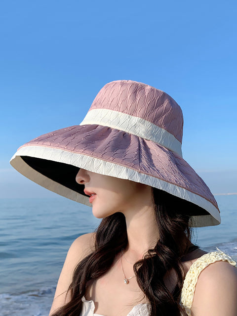 Sombrero para el sol con bloques de colores para verano para mujer