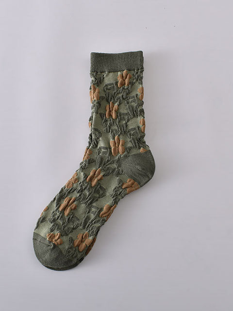 7 parejas de calcetines Jacquard Women Vintage