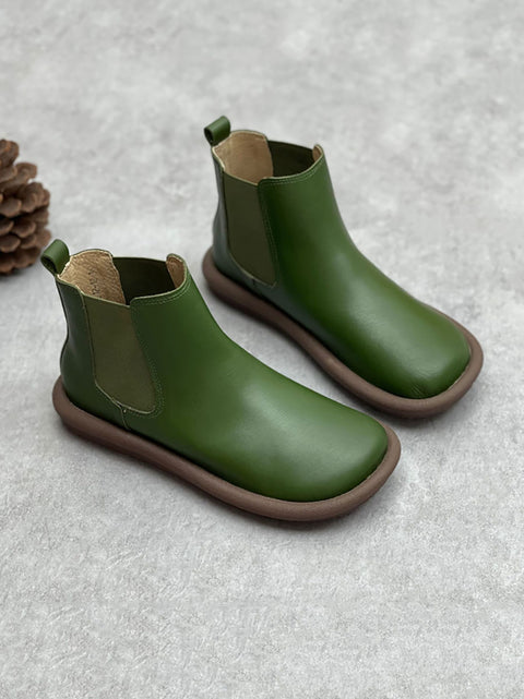 Botas Martin informales planas de cuero genuino de otoño para mujer