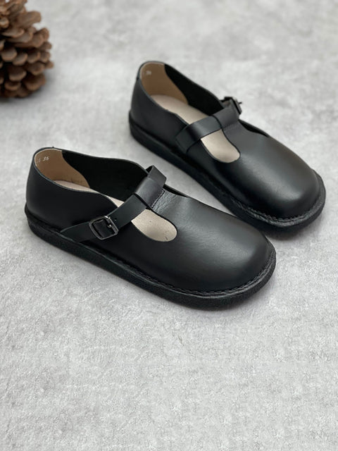 Women Summer Leather Soft Flat Shoes