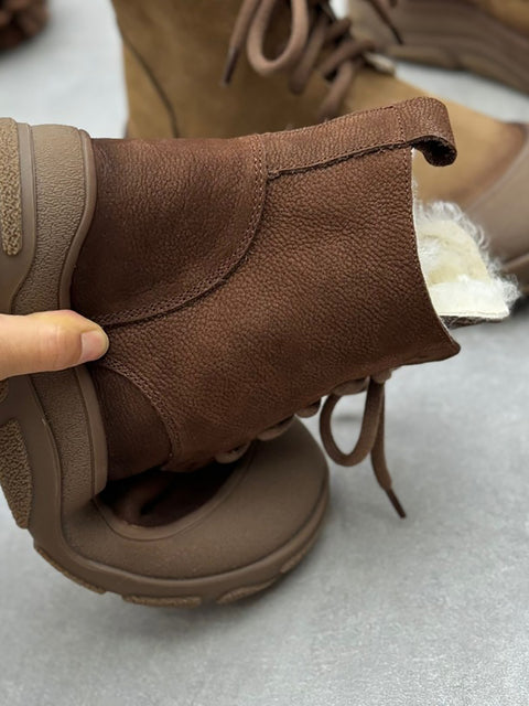 Botas Martin de piel con forro polar para mujer para invierno