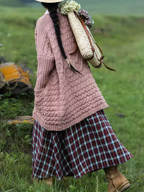 Suéter con cuello vuelto irregular y tejido artístico de otoño para mujer