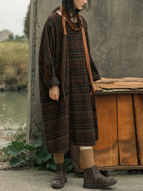 Vestido con capucha y mangas de murciélago liso de estilo artístico para mujer en invierno