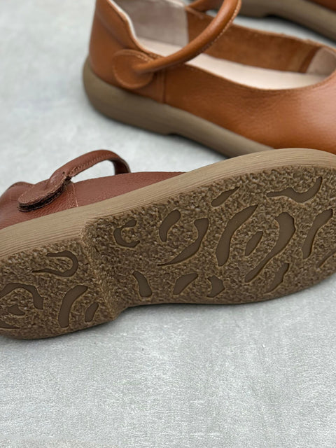 Women Vintage Genuine Leather Flat Shoes