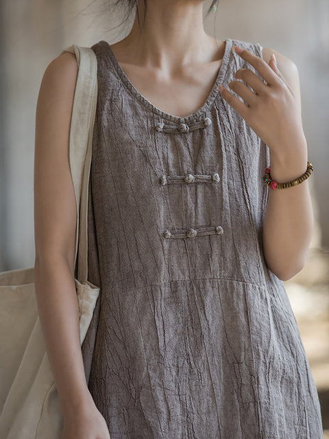 Vestido estilo chaleco con efecto tie-dye vintage de verano para mujer